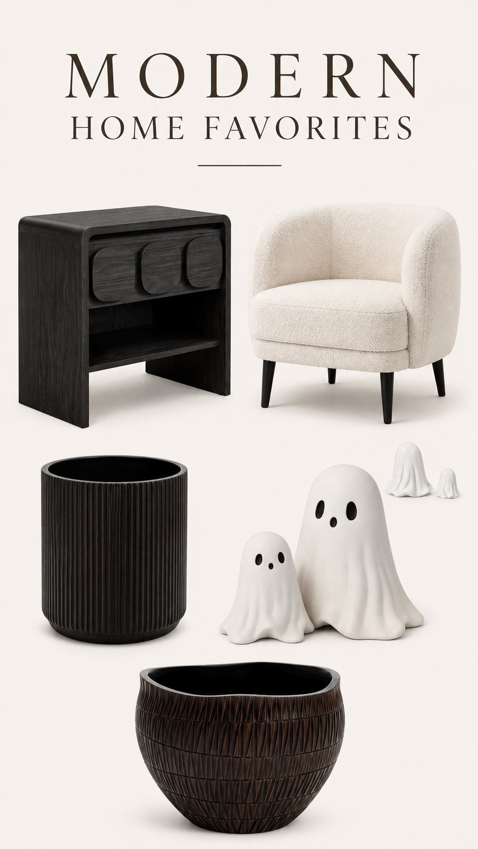 Modern Home Favorites for Fall

Elevate your home with modern, designer-inspired pieces that blend seamlessly into every season. From a sculptural accent chair and statement nightstand to textured planters and subtle Halloween accents, these finds add warmth, texture, and timeless style to any space. Perfect for creating a cozy, elevated home for fall. 🤍🖤

#LTKSeasonal #LTKHome #LTKSaleAlert