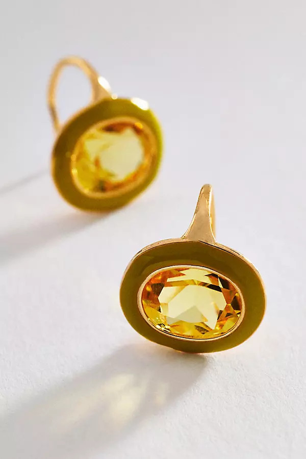 Crystal Enamel French Hook Earrings | Anthropologie (US)