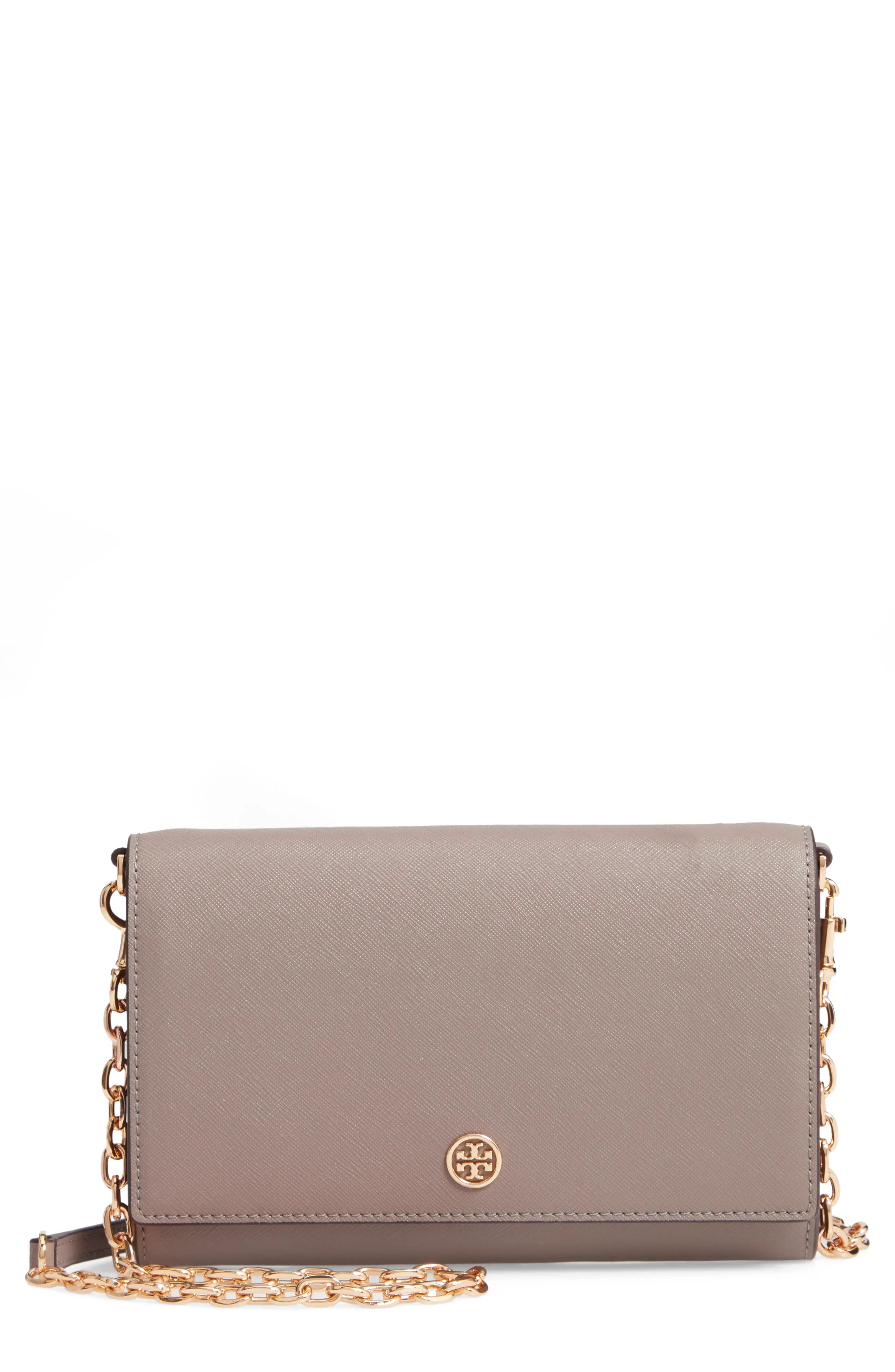 Tory Burch Robinson Leather Wallet on a Chain | Nordstrom