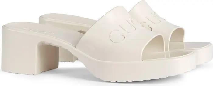 Rubber Logo Platform Slide Sandal | Nordstrom