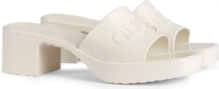 Rubber Logo Platform Slide Sandal | Nordstrom