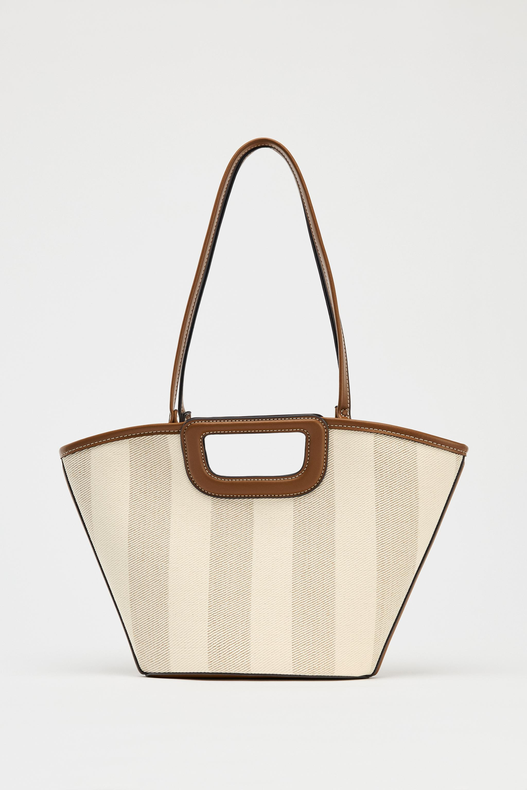 CANVAS TOPSTITCHED TOTE BAG | Zara US