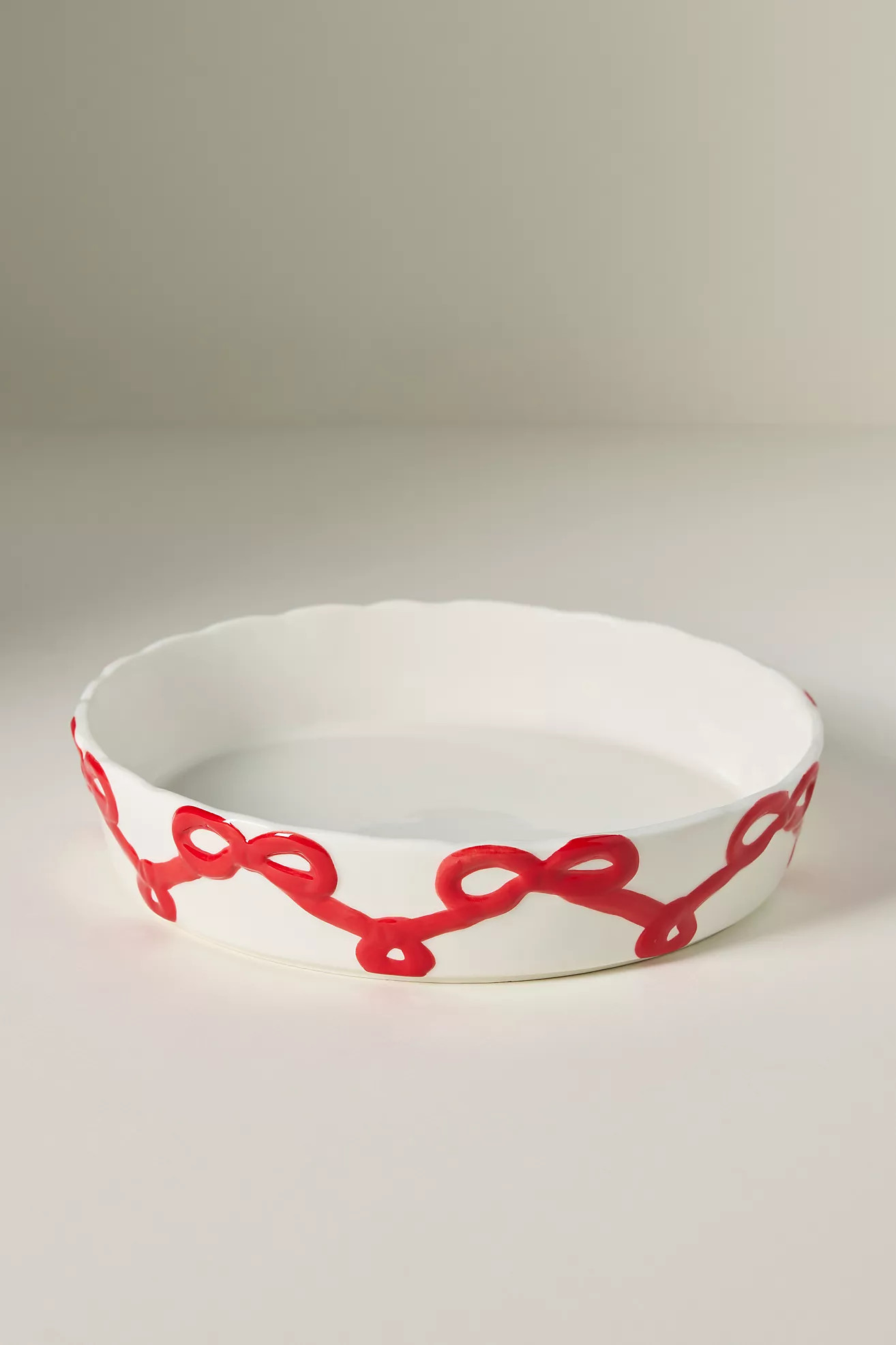 Benedita Bow Stoneware Pie Dish | Anthropologie (US)