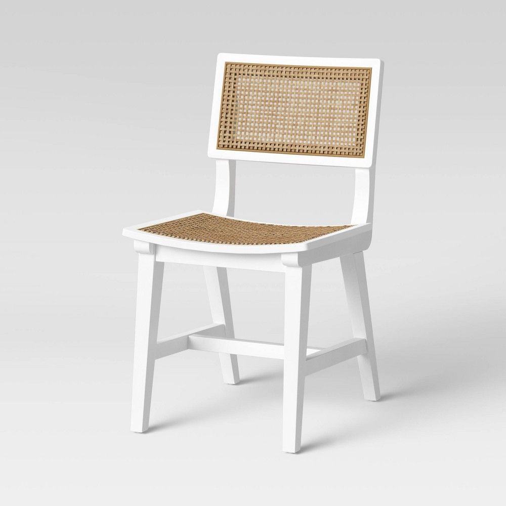 Tormod Backed Cane Dining Chair White/Natural - Project 62 | Target