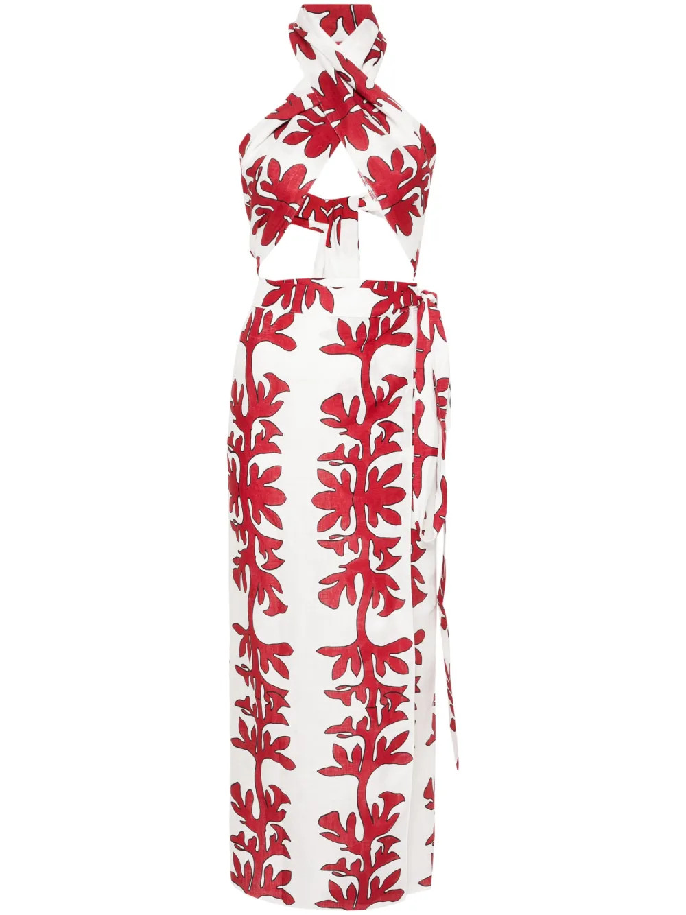 Maison La Plage Tuscany Maxi Skirt Set | Red | FARFETCH | Farfetch Global