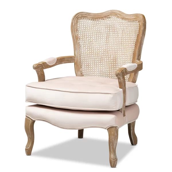 Briony Traditional French Provincial Velvet Fabric Upholstered Armchair | Wayfair North America