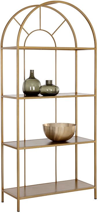Alcove Bookcase In Gold | 1stopbedrooms