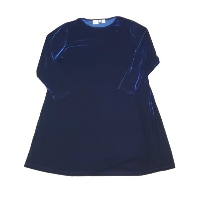 VTG Jacqueline Ferrar Navy Velvet Long Sleeve Shift Dress 20W Holiday New Years  | eBay | eBay US