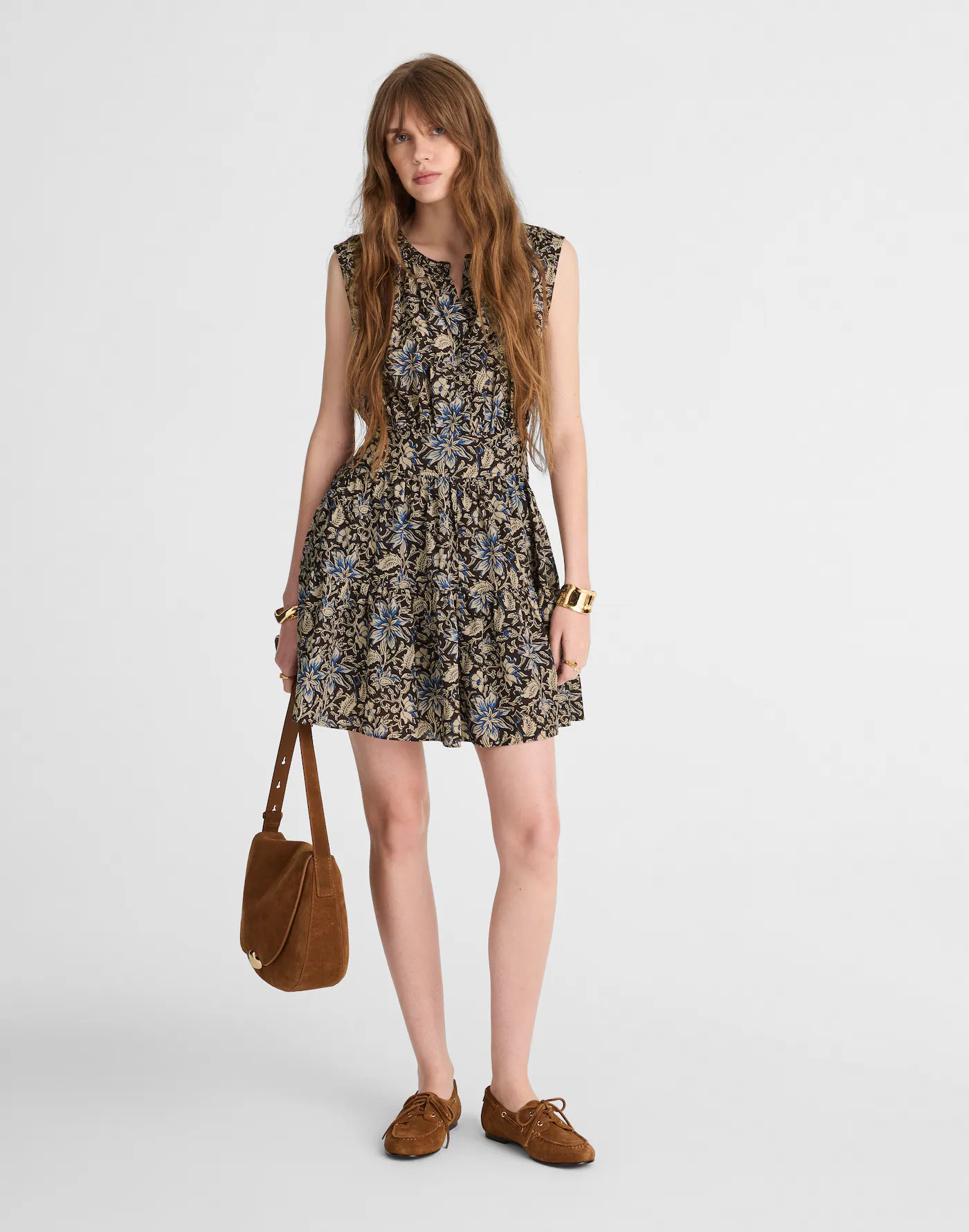 Gathered Button-Front Mini Dress in Floral | Madewell | Madewell