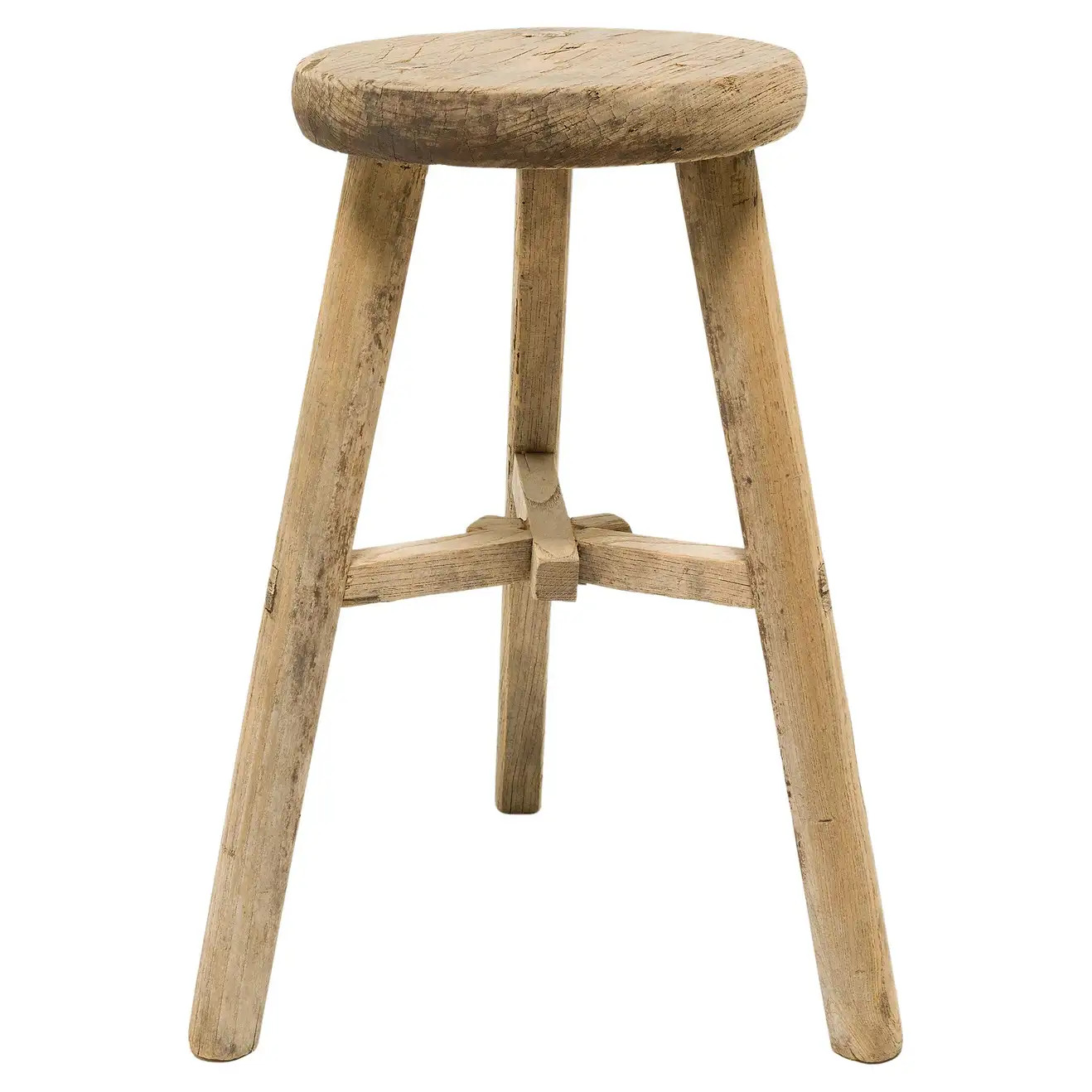 Provincial Chinese Round Tri-Leg Stool, c. 1900 | 1stDibs