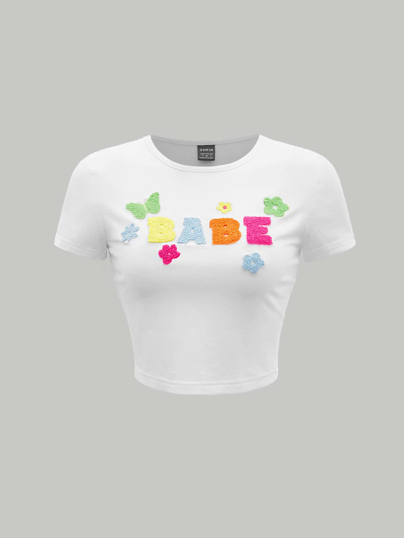 SHEIN MOD Letter & Butterfly Patched Tee | SHEIN