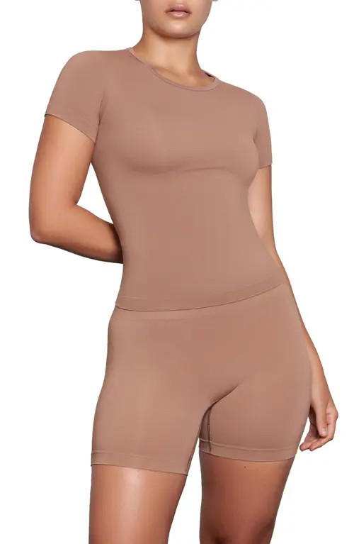 SKIMS Soft Smoothing T-Shirt in Sienna at Nordstrom, Size Large | Nordstrom