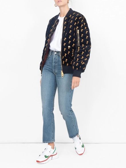 Horses Embroidered Bomber Jacket | The Webster