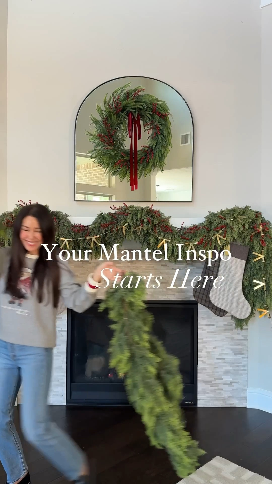holiday mantel decor, Christmas mantel ideas, holiday home styling, red and burgundy decor, gold garland, velvet bow wreath, affordable holiday decor, realistic garland, neutral Christmas decor, festive mantel inspiration, classic holiday look, cozy holiday home, mantel styling tips

#LTKHoliday #LTKStyleTip #LTKHome
