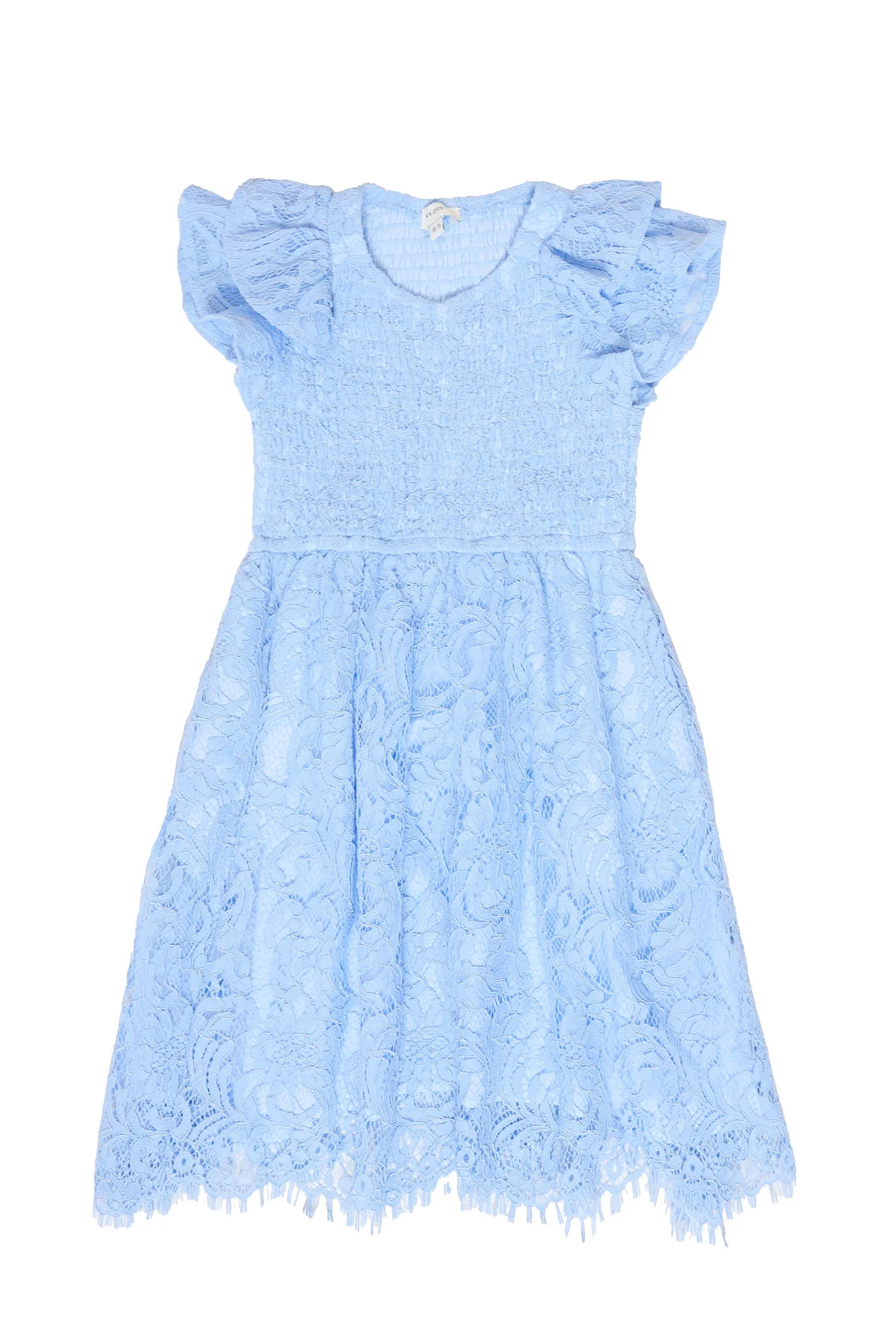 Mini Hattie Dress in Cornflower Blue Lace | Ivy City Co