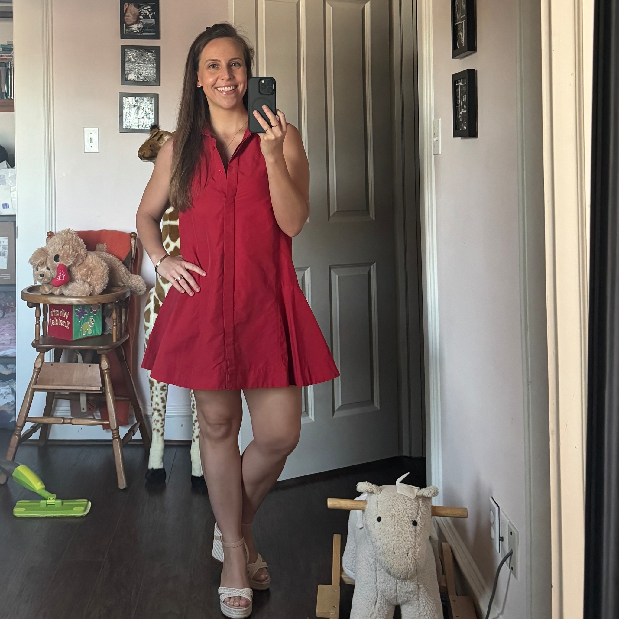 Wow! This dress is seriously so comfy. Collared red dress. Wearing a size small  

#LTKStyleTip #LTKPetite #LTKBump