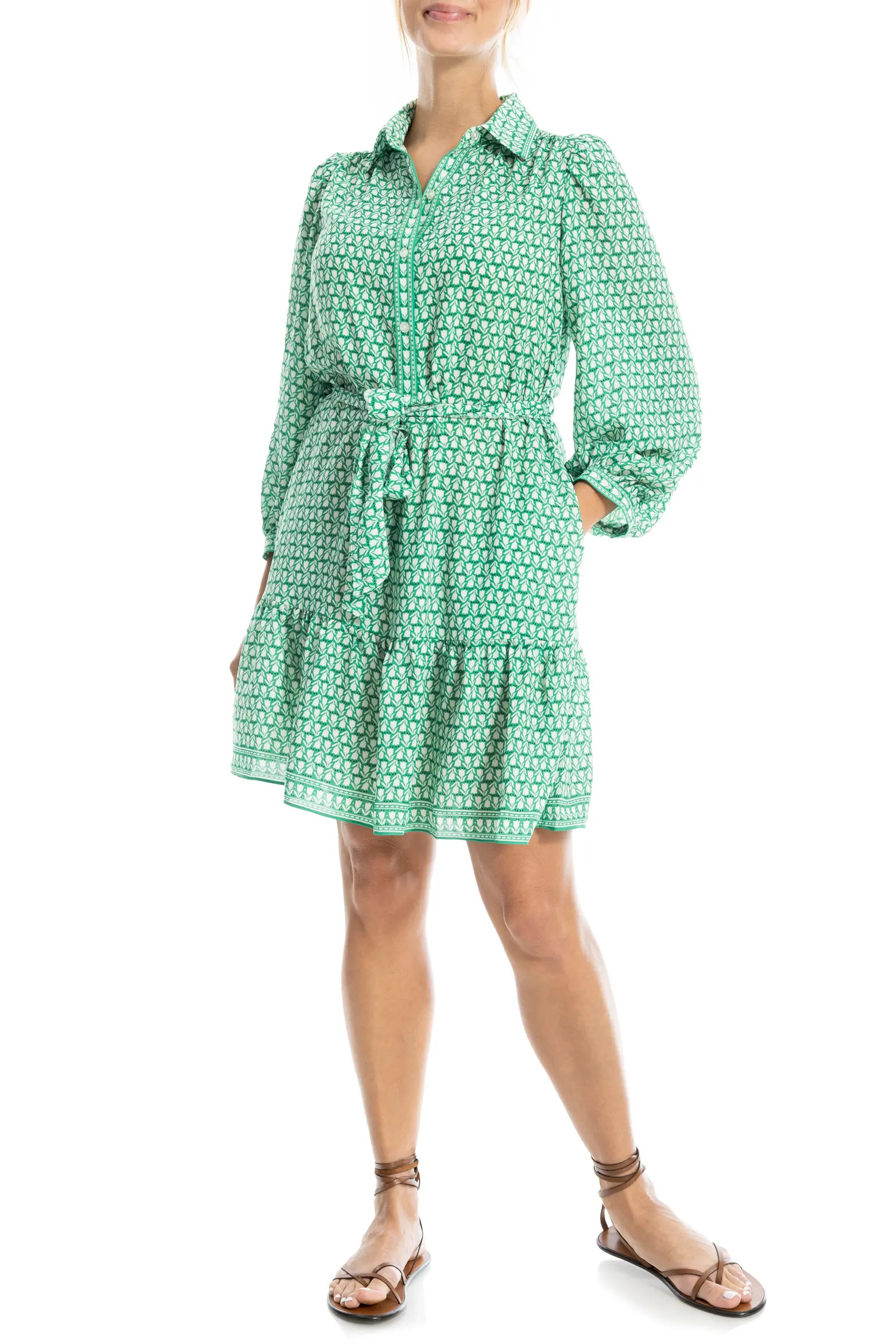 Long Sleeve Button Front Crepe Dress (Women) | Nordstromrack | Nordstrom Rack