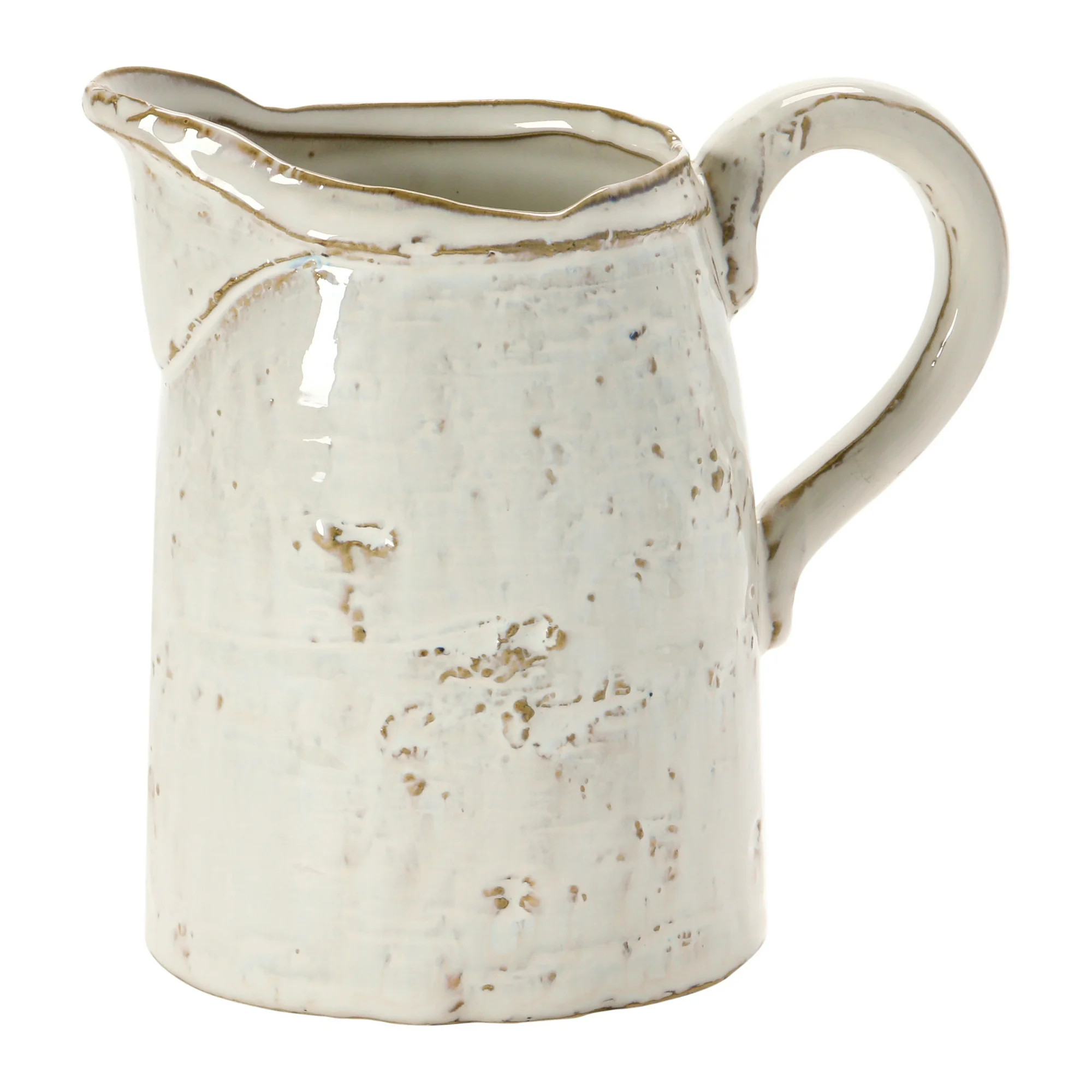 Creative Co-Op 28 oz. Stoneware Pitcher, Reactive Glaze, White (Each One Will Vary) | Walmart (US)