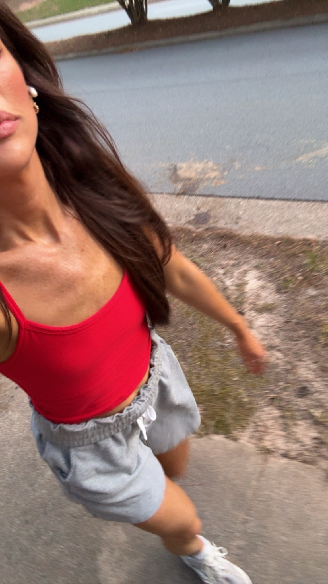 Summer walks in the comfiest red tank, wearing a small. Sweat shorts are old but linking two similar at two price points!

#LTKfitnessgoals #LTKTall