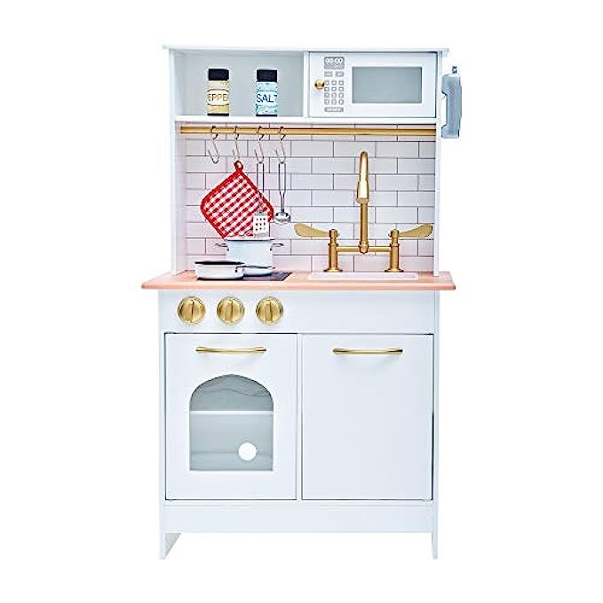 Teamson Kids - Little Chef Boston Modern Play Kitchen - White/ Wood | Amazon (US)