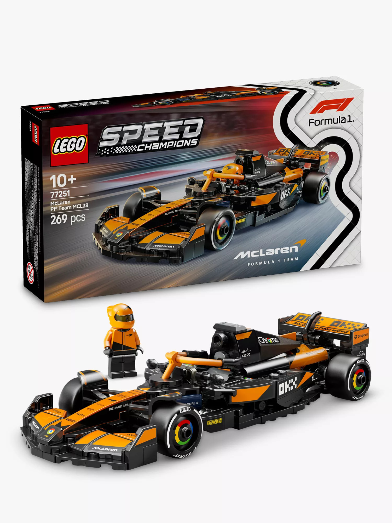 LEGO Speed Champions McLaren F1 Team MCL38 Race Car 77251 | John Lewis (UK)