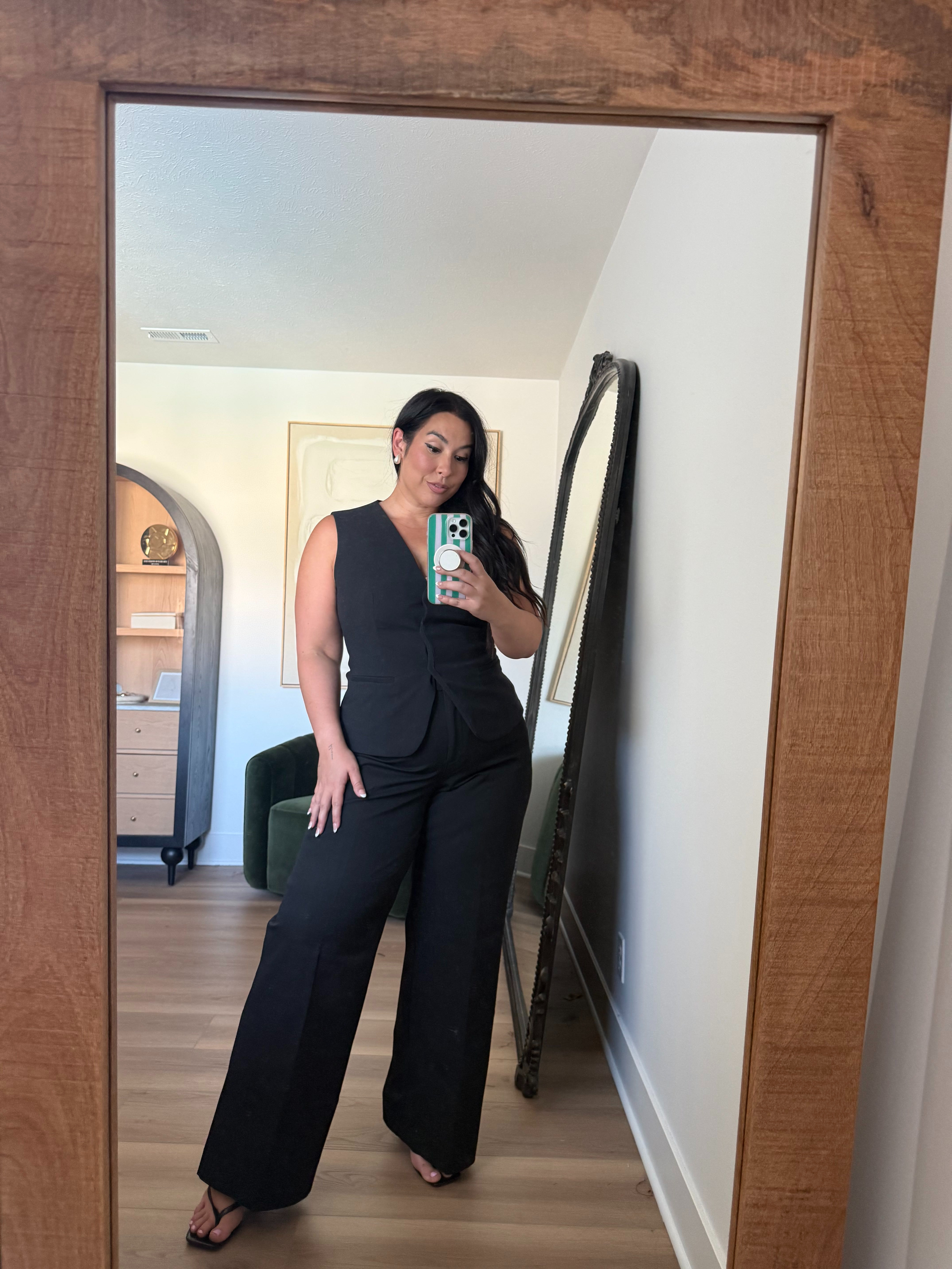 Wearing a large in the top 33 long in the pants! midsize fashion, tailored pants, abercrombie vest

#LTKSeasonal #LTKMidsize