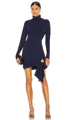 Lovers and Friends Hip Tie Turtleneck Dress in Navy from Revolve.com | Revolve Clothing (Global)