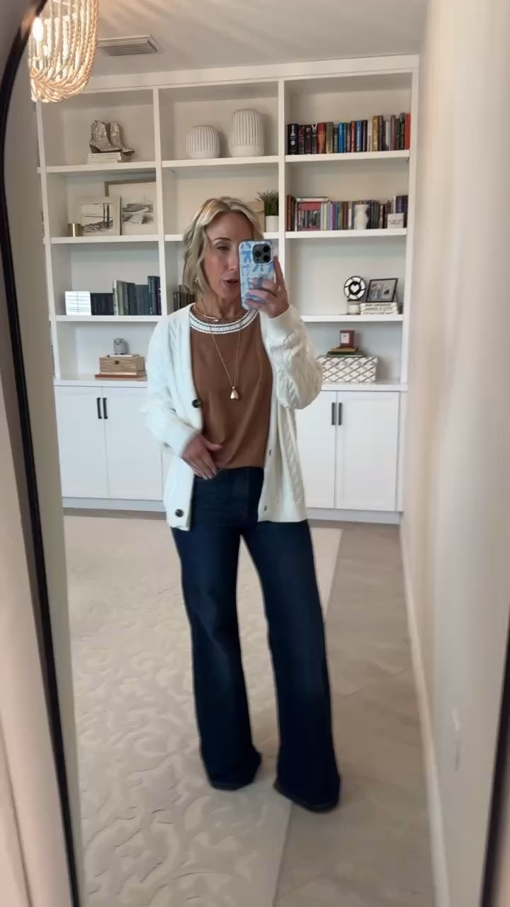 Walmart - more new arrivals under $28:  Top w/ Short Flutter Sleeves - size XS. $19.98. 4 colors. * Wide Leg Jeans (says cropped but is not) - size 2. $28. Multiple colors, different styles. * Cable Knit Grandpa Cardigan - size XS. $19.98. 4 colors.

#LTKSeasonal #LTKOver40 #LTKPetite