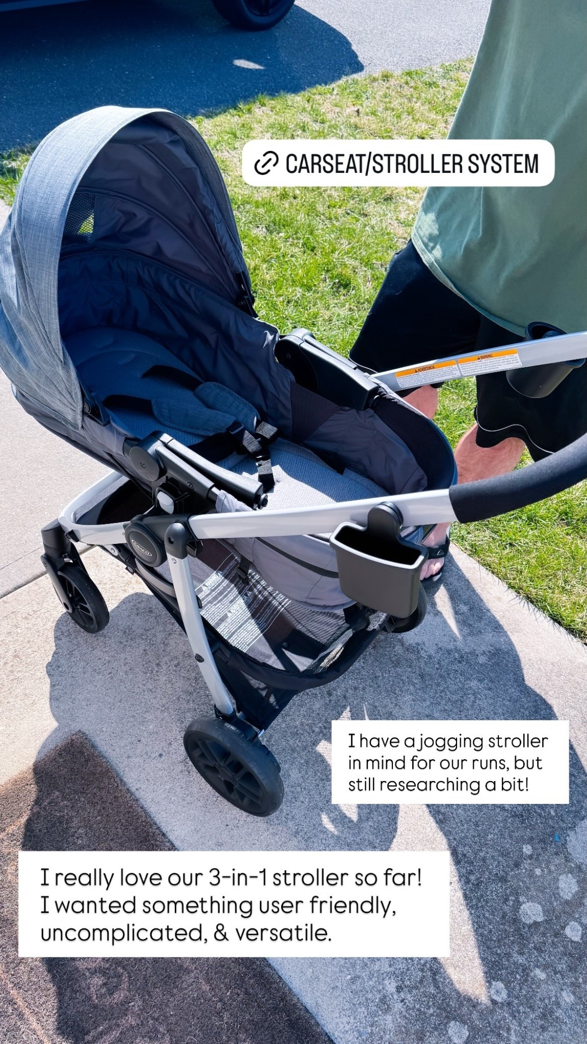 I really love our 3-in-1 stroller so far! I wanted something user friendly, uncomplicated, & versatile.  I have a jogging stroller in mind for our runs, but still researching a bit!

#LTKBaby #LTKTravel #LTKmomlife