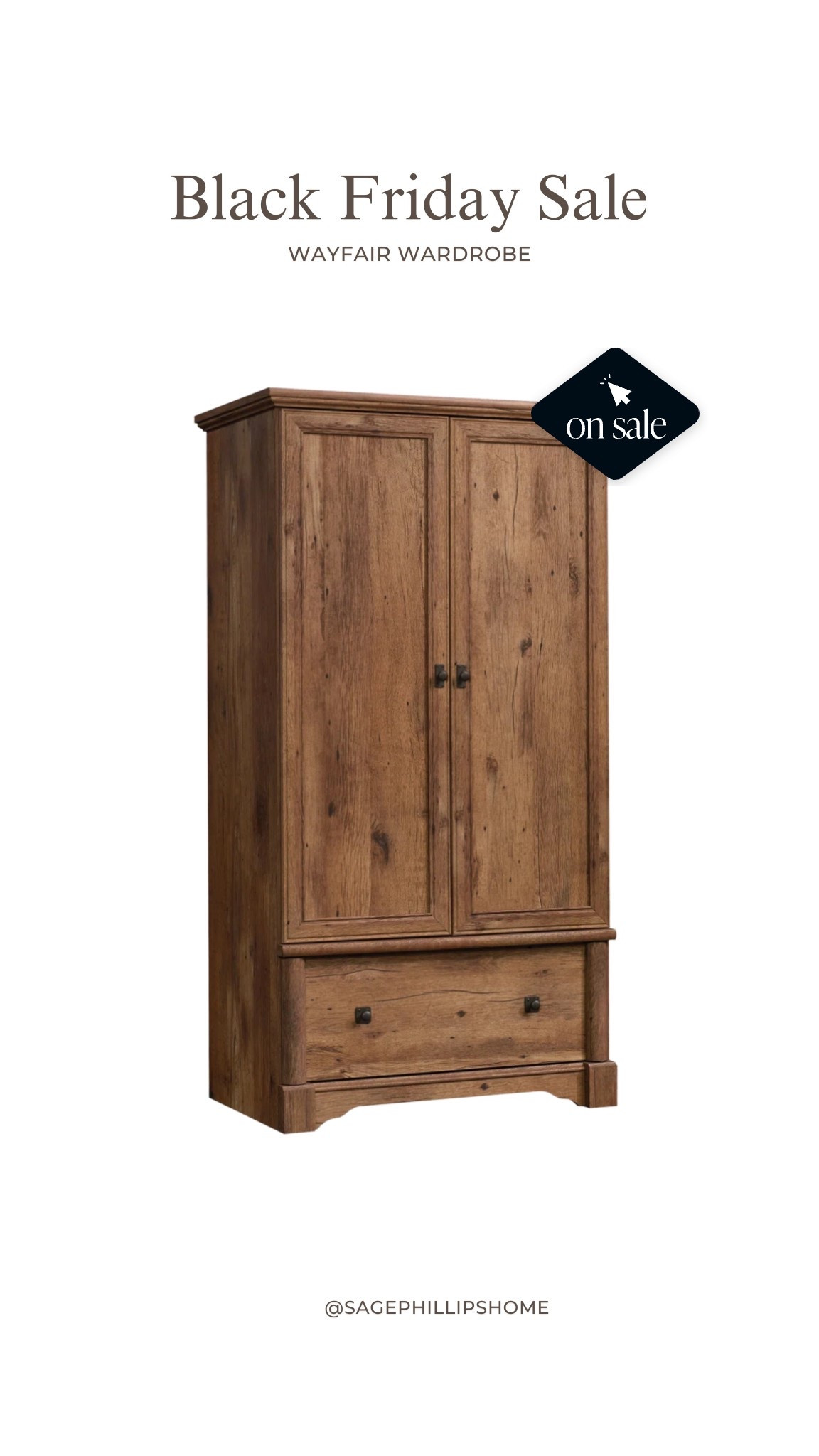 Another Black Friday gem I couldn’t skip sharing 🤎
This beautiful wood wardrobe is on major sale right now and adds such a grounded, earthy touch to any room. Perfect extra storage without giving up that warm, natural look I love.

#LTKholiday #LTKsale #LTKhome
