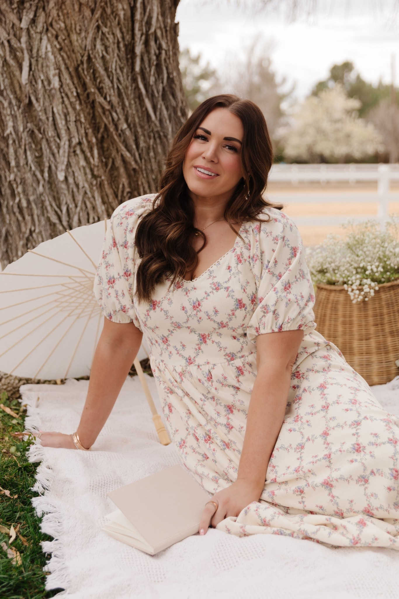 curvy midsize blush floral maxi dress for spring! in the size large 🌸 

#LTKSeasonal #LTKMidsize