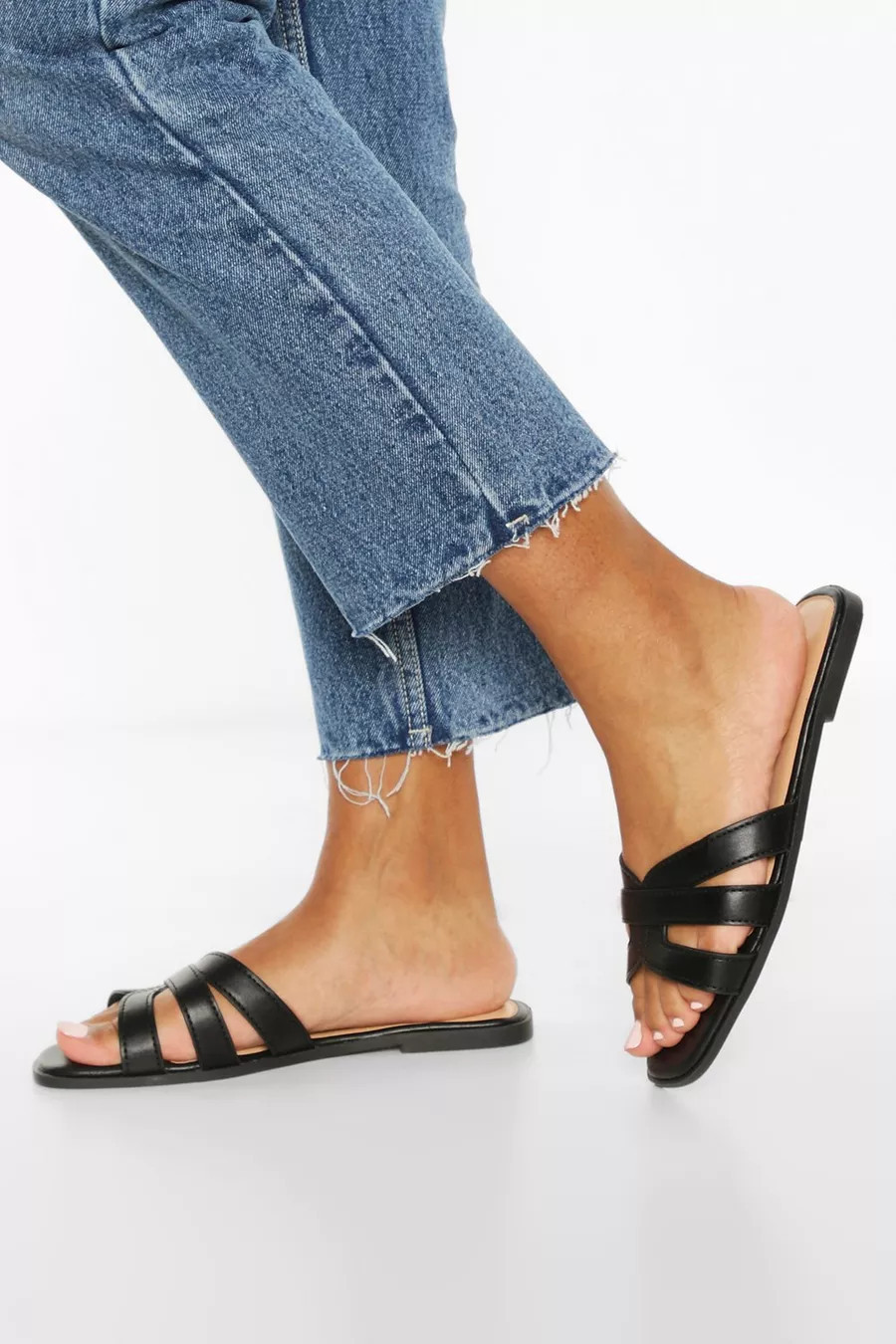 Cross Strap Sliders | Boohoo.com (UK & IE)