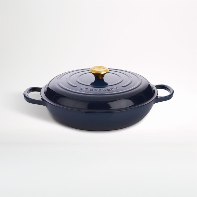 Le Creuset Signature 5-Qt. Ink Everyday Pan with Lid + Reviews | Crate & Barrel | Crate & Barrel