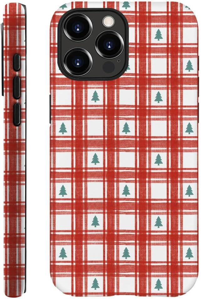 Generic Compatible with for iPhone 16 Pro Max,Christmas Tree Gingham Pattern Phone Case for Girl ... | Amazon (US)