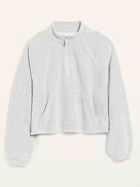 Long-Sleeve Quarter-Zip Oversized Textured Sweatshirt for Women | Old Navy (US)