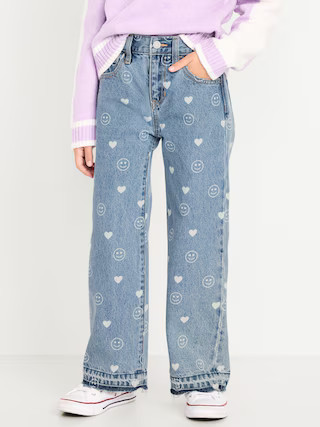 Printed Baggy Wide-Leg Jeans for Girls | Old Navy (US)