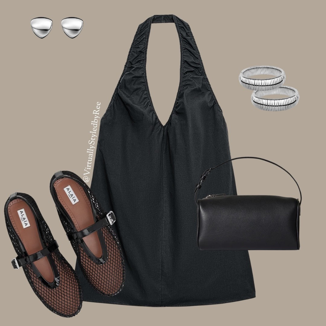Minimal, sleek, and effortlessly chic 🖤  
This halterneck black dress is the definition of understated elegance just add silver accents and a classic bag for that polished look.  

Perfect for date nights, dinners, or when you want to look put-together with zero effort 😍

#LTKsummer #LTKuk #LTKeurope