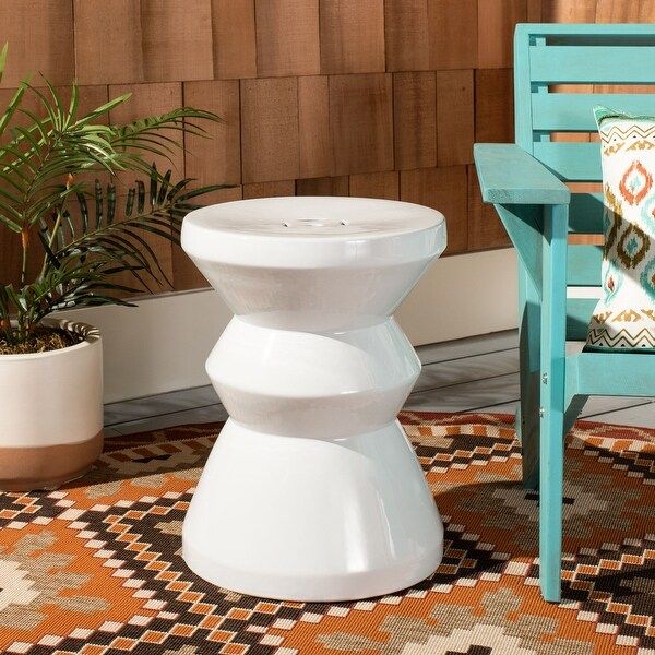 Safavieh Larsa Indoor / Outdoor Ceramic Decorative Garden Stool - White | Bed Bath & Beyond