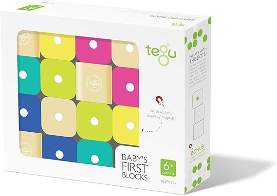 Tegu 15 Piece Magnetic Baby’s First Building Blocks, Tints | Amazon (US)