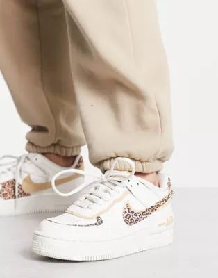 Nike Air Force 1 Shadow sneakers in sail white and leopard | ASOS (Global)