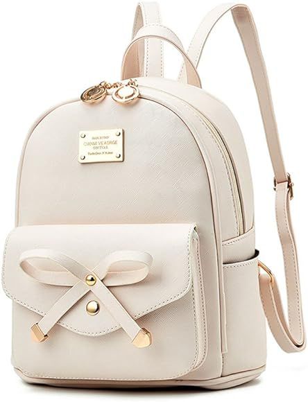 Girls Bowknot Cute Leather Backpack Mini Backpack Purse for Women       
Material: Leather 

For ... | Amazon (US)