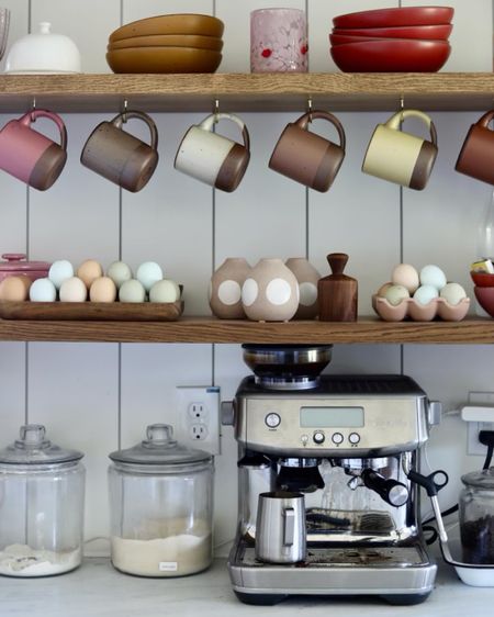 Coffee bar. Egg holders. Espresso machine. East fork pottery

#LTKSeasonal #LTKhome