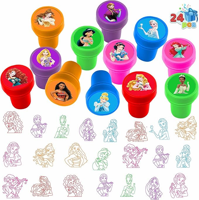 24 Pcs Princess Themed Stampers for Kids, Princess Birthday Party Supplies Favors, Classroom Rewa... | Amazon (US)