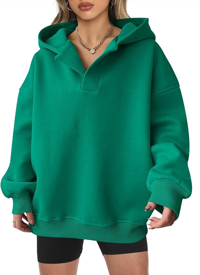 ANRABESS Womens Oversized Hoodies V Neck Sweatshirts Long Sleeve Pullover Casual Fall Teen Girls ... | Amazon (US)