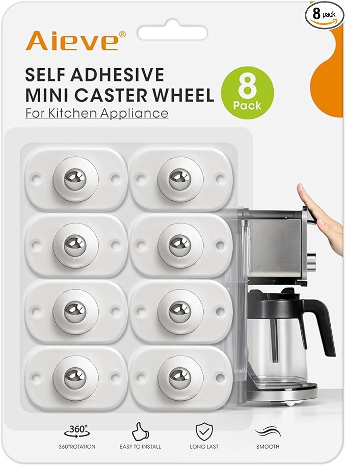 Aieve Appliance Sliders for Kitchen Appliances, 8 Pack Small Appliance Wheels, Self Adhesive Cast... | Amazon (US)