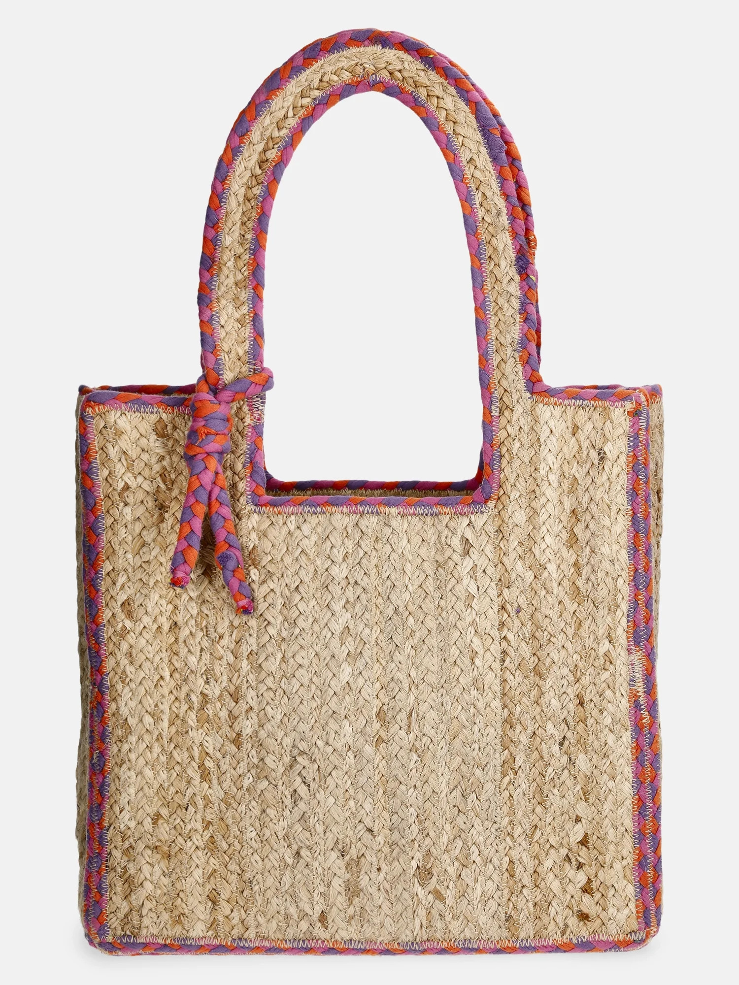 No Boundaries Women's Jute Tote, Pink | Walmart (US)