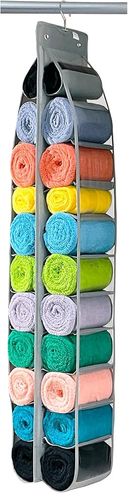 zebricolo, Hanging Closet Organizer, Upgrade 24 Larger Pockets, Legging Organizer, ​Thicken Met... | Amazon (US)