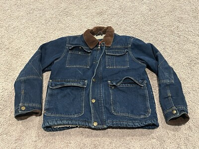 Wrangler Denim Lined Coat Barn Jacket Mens Size Small  | eBay | eBay US