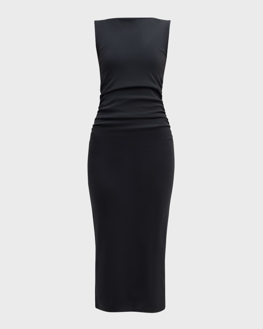 Charissa High-Neck Midi Dress | Neiman Marcus