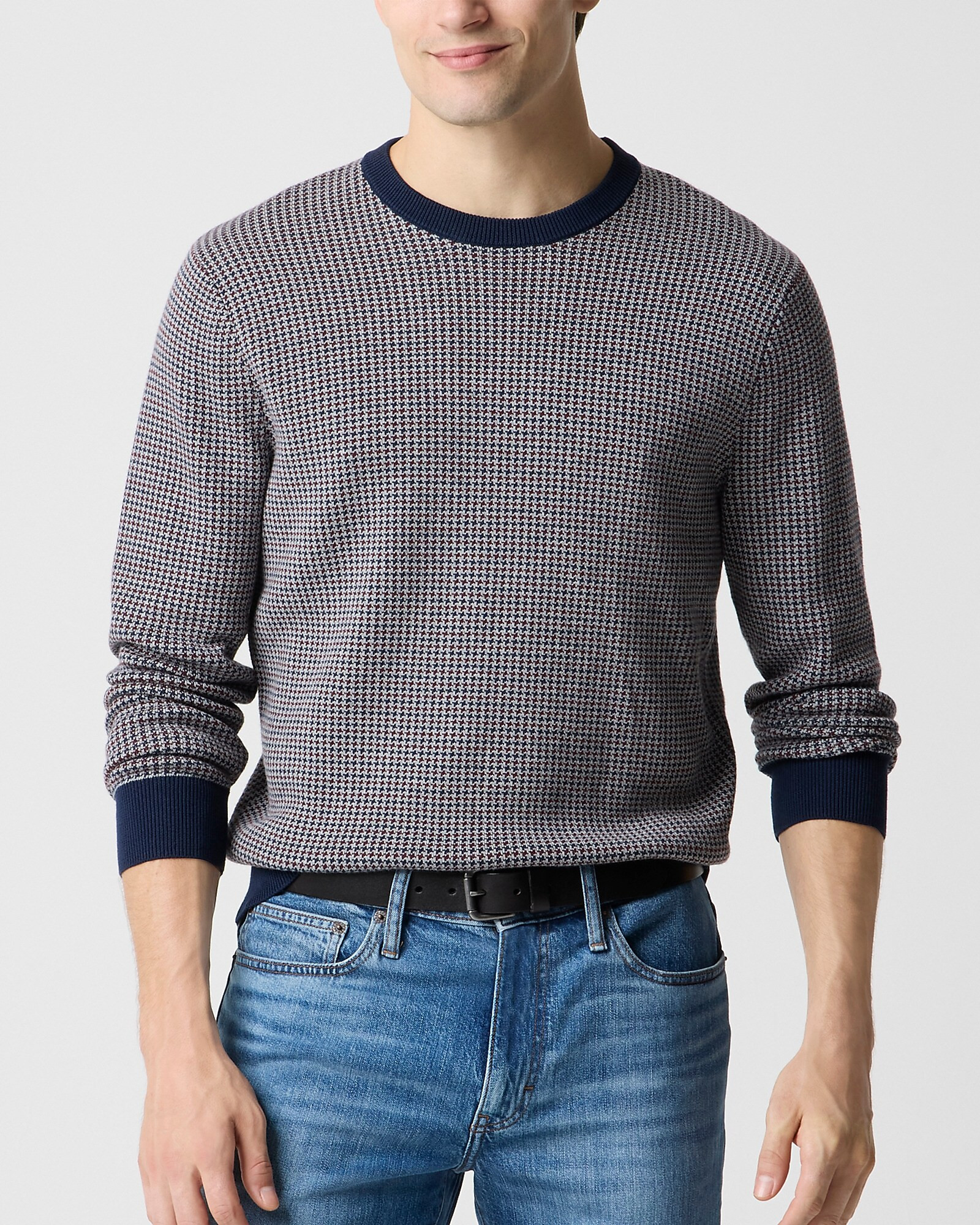 Houndstooth crewneck sweater | J.Crew Factory